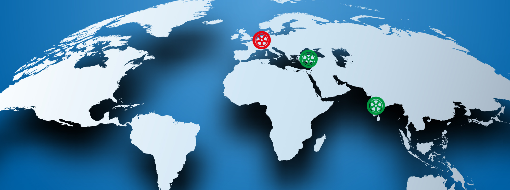 Weltkarte mit Vertretungen